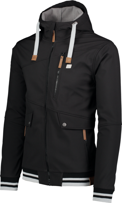 Čierna pánska zateplená softshellová bunda ARMS